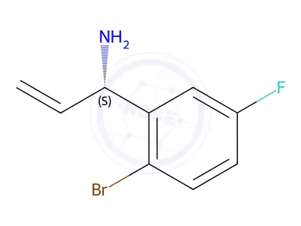 Chemical structure of (1S)-1-(2-BROMO-5-FLUOROPHENYL)PROP-2-ENYLAMINE