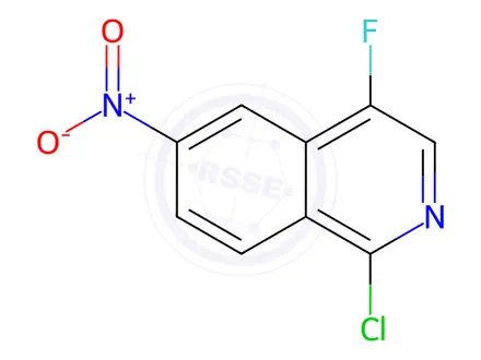 Chemical structure of Isoquinoline, 1-chloro-4-fluoro-6-nitro-