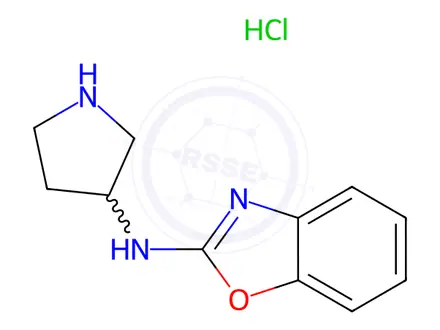 Chemical structure of Benzooxazol-2-yl-pyrrolidin-3-yl-aMine hydrochloride