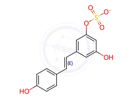 Chemical structure of trans Resveratrol 3-Sulfate Sodium Salt