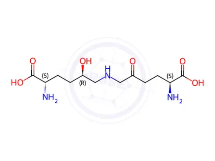 Chemical structure of N6-[(2R,5S)-5-Amino-5-carboxy-2-hydroxypentyl]-5-oxo-L-lysine (Impurity)