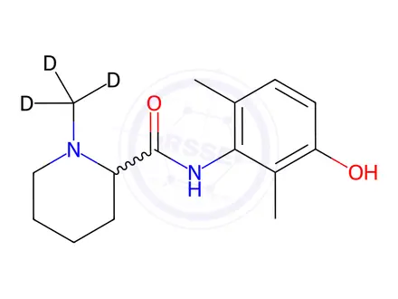 Chemical structure of 3-Hydroxy Mepivacaine-d3
