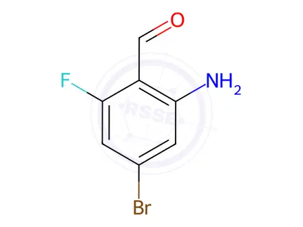 Chemical structure of Benzaldehyde, 2-amino-4-bromo-6-fluoro-