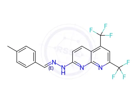 Chemical structure of Benzaldehyde, 4-methyl-, [5,7-bis(trifluoromethyl)-1,8-naphthyridin-2-yl]hydrazone (9CI)