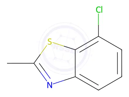 Chemical structure of Benzothiazole, 7-chloro-2-methyl-(7CI,8CI,9CI)
