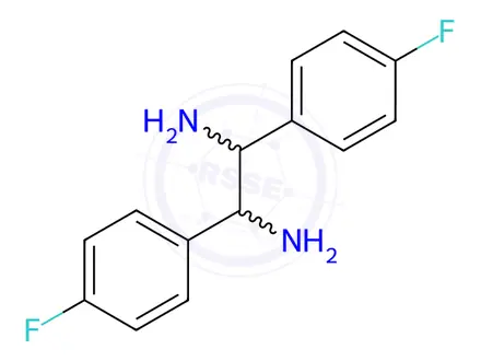 Chemical structure of (1,2-bis(4-fluorophenyl)ethylenediamine)dichloroplatinum(II)