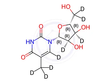 Chemical structure of Uridine Impurity 3-d8(5-Methyl Uridine-d8)