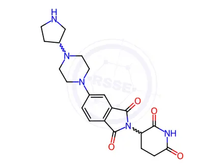 Chemical structure of 2-(2,6-dioxopiperidin-3-yl)-5-(4-(pyrrolidin-3-yl)piperazin-1-yl)isoindoline-1,3-dione dihydrochloride