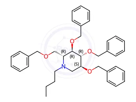 Chemical structure of Miglustat Impurity 3 Hydrochloride (Tetrabenzyl Miglustat Hydrochloride)