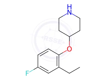 Chemical structure of Piperidine, 4-(2-ethyl-4-fluorophenoxy)-(9CI)