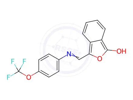 Chemical structure of (3Z)-3-({[4-(trifluoromethoxy)phenyl]amino}methylidene)-1,3-dihydro-2-benzofuran-1-one