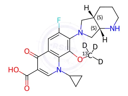 Chemical structure of Moxifloxacin Hydrochloride-13CD3