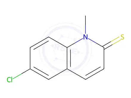 Chemical structure of 2(1H)-Quinolinethione, 6-chloro-1-methyl-
