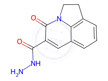 Chemical structure of 4H-Pyrrolo[3,2,1-ij]quinoline-5-carboxylicacid,1,2-dihydro-4-oxo-,hydrazide(9CI)