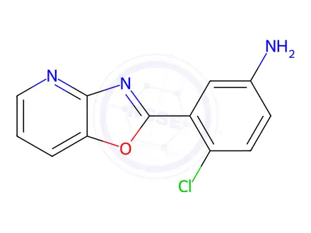 Chemical structure of 4-Chloro-3-(oxazolo[4,5-b]pyridin-2-yl)aniline