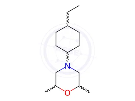 Chemical structure of Morpholine, 4-(4-ethylcyclohexyl)-2,6-dimethyl-(9CI)