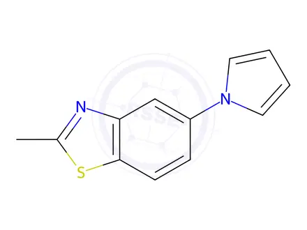 Chemical structure of Benzothiazole, 2-methyl-5-(1H-pyrrol-1-yl)-(9CI)