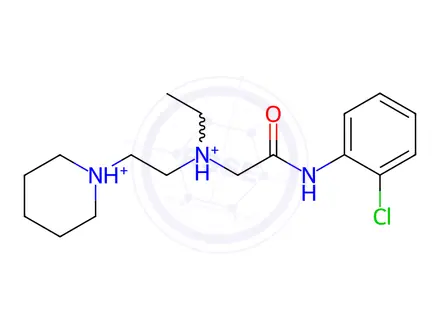 Chemical structure of (2-chlorophenyl)carbamoylmethyl-ethyl-[2-(3,4,5,6-tetrahydro-2H-pyridi n-1-yl)ethyl]azanium dichloride