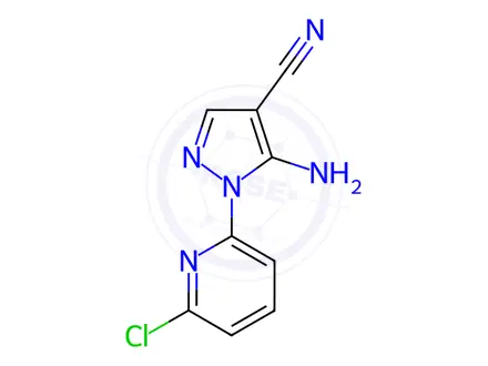 Chemical structure of 5-amino-1-(6-chloro-2-pyridinyl)-1H-pyrazole-4-carbonitrile