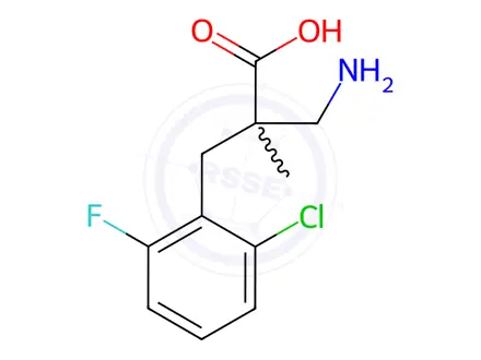 Chemical structure of 3-Amino-2-(2-chloro-6-fluorobenzyl)-2-methylpropanoic acid