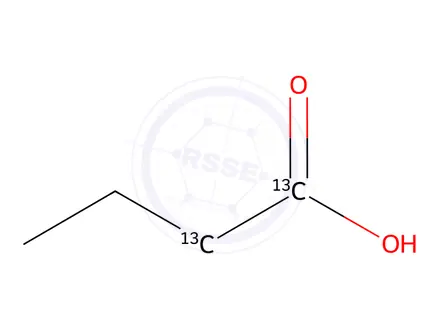 Chemical structure of Butyric acid-1,2-13C2