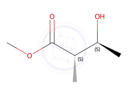 Chemical structure of Butanoic acid, 3-hydroxy-2-methyl-, methyl ester, (2S,3S)-