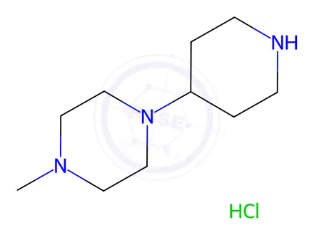 Chemical structure of 1-Methyl-4-piperidin-4-yl-piperazine Hydrochloride