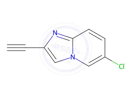 Chemical structure of IMidazo[1,2-a]pyridine, 6-chloro-2-ethynyl-
