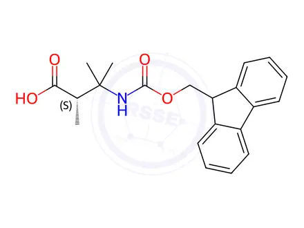 Chemical structure of Butanoic acid, 3-[[(9H-fluoren-9-ylmethoxy)carbonyl]amino]-2,3-dimethyl-, (2S)-