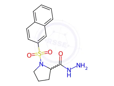 Chemical structure of 1-(Naphthalen-2-ylsulfonyl)pyrrolidine-2-carbohydrazide