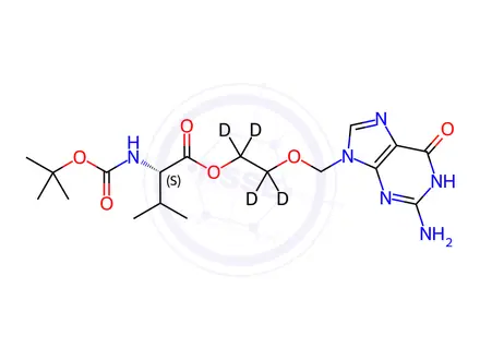 Chemical structure of N-t-Boc-valacyclovir-d4