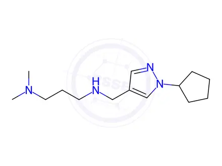 Chemical structure of N'-[(1-cyclopentyl-1H-pyrazol-4-yl)methyl]-N,N-dimethylpropane-1,3-diamine