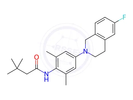 Chemical structure of N-(4-(6-Fluoro-3,4-dihydroisoquinolin-2(1H)-yl)-2,6-dimethylphenyl)-3,3-dimethylbutanamide