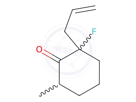 Chemical structure of Cyclohexanone, 2-fluoro-6-methyl-2-(2-propenyl)-(9CI)