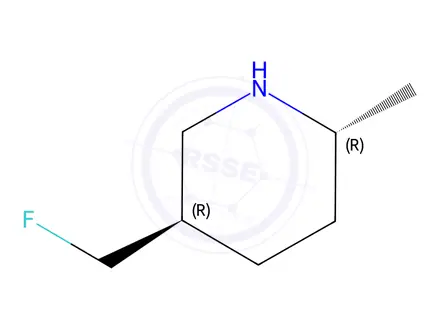 Chemical structure of Piperidine, 5-(fluoromethyl)-2-methyl-, (2R,5R)-