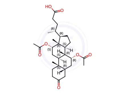 Chemical structure of (5beta,7alpha,12alpha)-7,12-Bis(acetyloxy)-3-oxocholan-24-oic acid