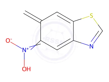 Chemical structure of Benzothiazole, 5,6-dihydro-6-methylene-5-aci-nitro-(9CI)