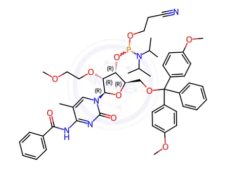 Chemical structure of Phosphoramidites Impurity 80 (2'-O-MOE-5-Me-C(Bz) Phosphoramidites)