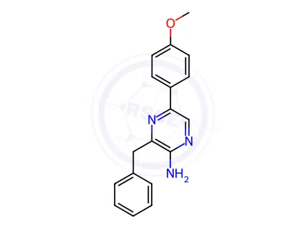 Chemical structure of 2-AMINO-3-BENZYL-5-(4-METHOXYPHENYL)PYRAZINE