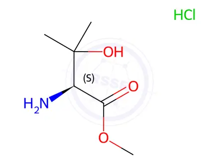 Chemical structure of Methyl (2s)-2-amino-3-hydroxy-3-methylbutanoate hydrochloride