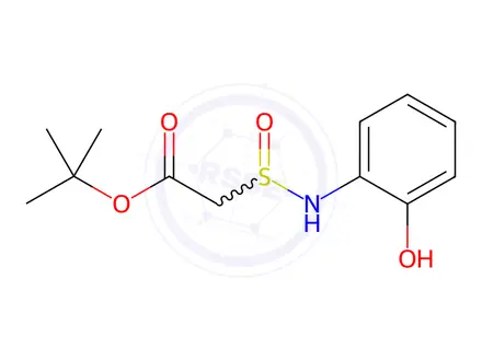 Chemical structure of Acetic acid, [[(2-hydroxyphenyl)amino]sulfinyl]-, 1,1-dimethylethyl ester
