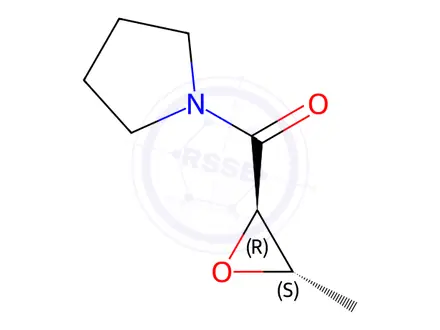 Chemical structure of Pyrrolidine, 1-[(3-methyloxiranyl)carbonyl]-, trans-(9CI)