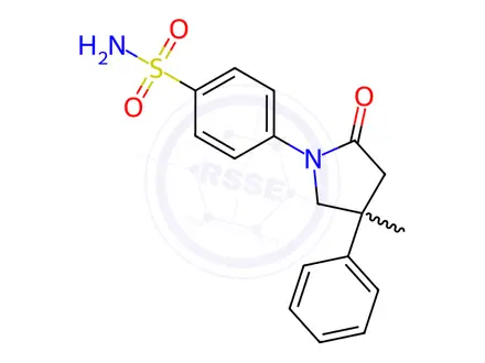 Chemical structure of 1-(p-Sulfamoylphenyl)-4-methyl-4-phenylpyrrolidin-2-one