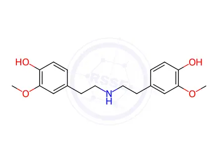 Chemical structure of 4,4'-(azanediylbis(ethane-2,1-diyl))bis(2-methoxyphenol)