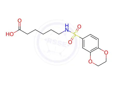 Chemical structure of 6-(2,3-DIHYDRO-BENZO[1,4]DIOXINE-6-SULFONYLAMINO)-HEXANOIC ACID