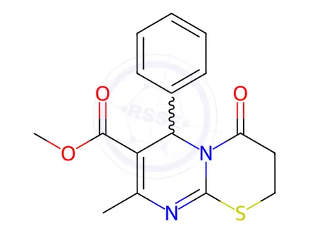 Chemical structure of methyl 8-methyl-4-oxo-6-phenyl-3,4-dihydro-2H,6H-pyrimido[2,1-b][1,3]thiazine-7-carboxylate