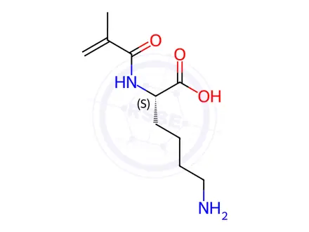 Chemical structure of N6-(2-Methyl-1-oxo-2-propen-1-yl)-L-lysine