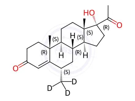 Chemical structure of Medroxyprogesterone Acetate EP Impurity B-D3