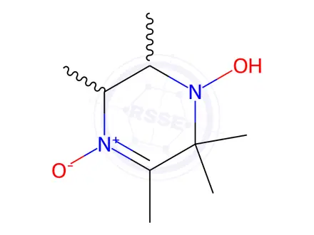 Chemical structure of Pyrazine, 1,2,5,6-tetrahydro-1-hydroxy-2,2,3,5,6-pentamethyl-, 4-oxide (9CI)