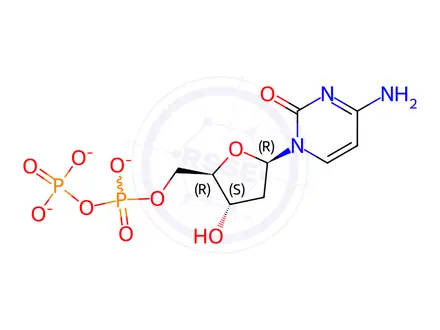 Chemical structure of 2'-Deoxycytidine-5'-diphosphate trisodium salt